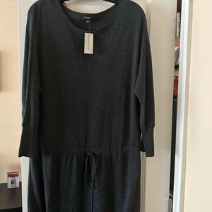Ann Taylor Charcoal Midi Dress